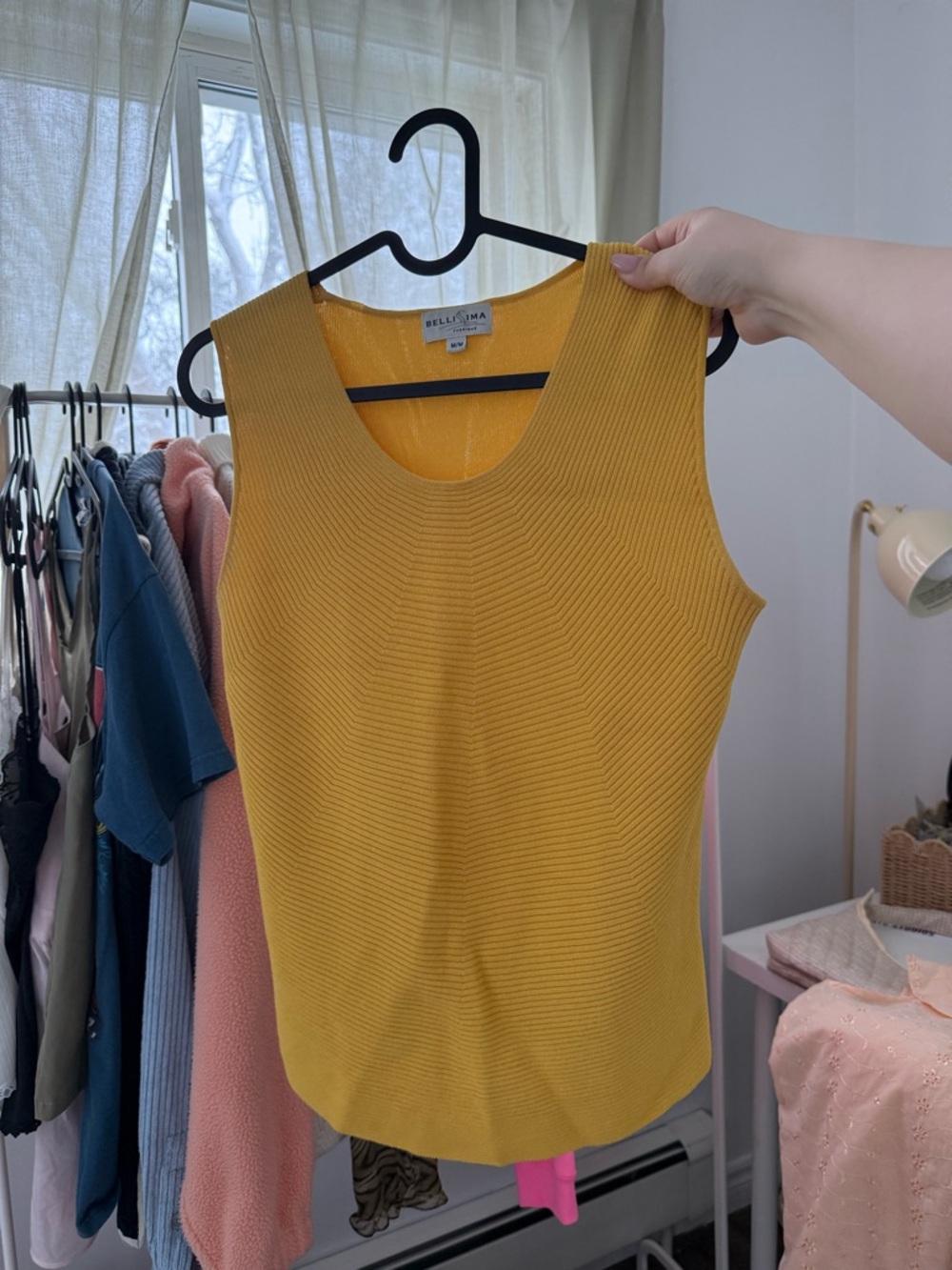 Vintage Sleeveless Knit Tank - Mustard Yellow